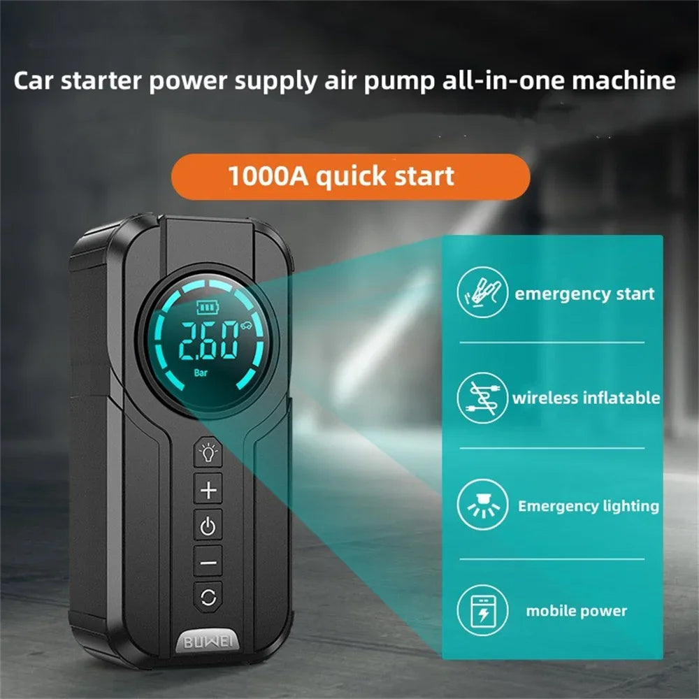 Car Jump Starter Air Pump Power Bank