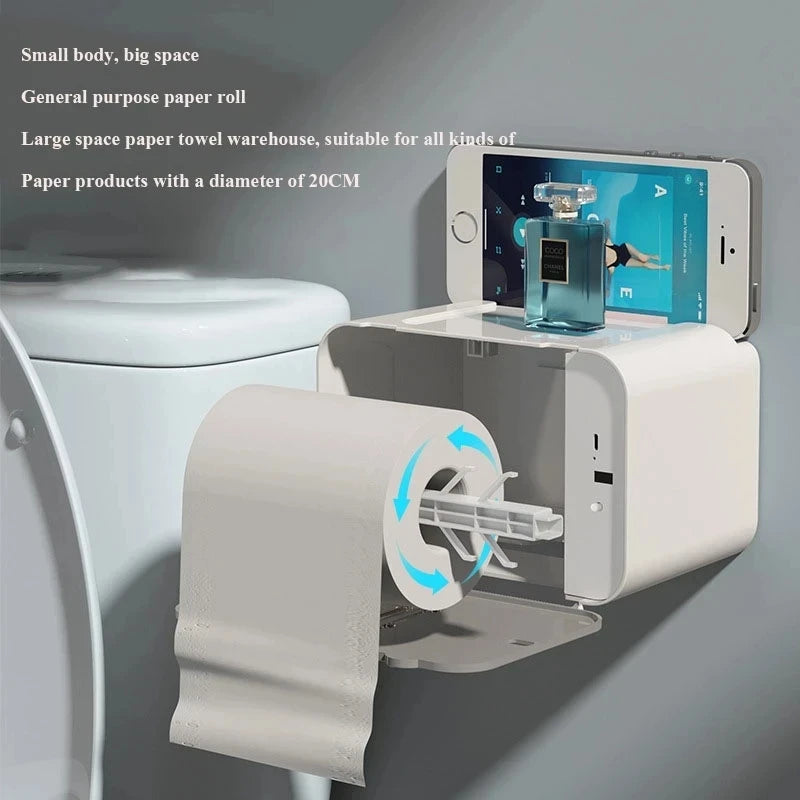 Toilet Paper Holder Shelf Automatic Paper Out