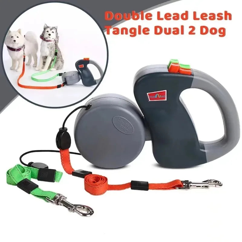 Leash for Two Dogs Pet Double-headed 3M