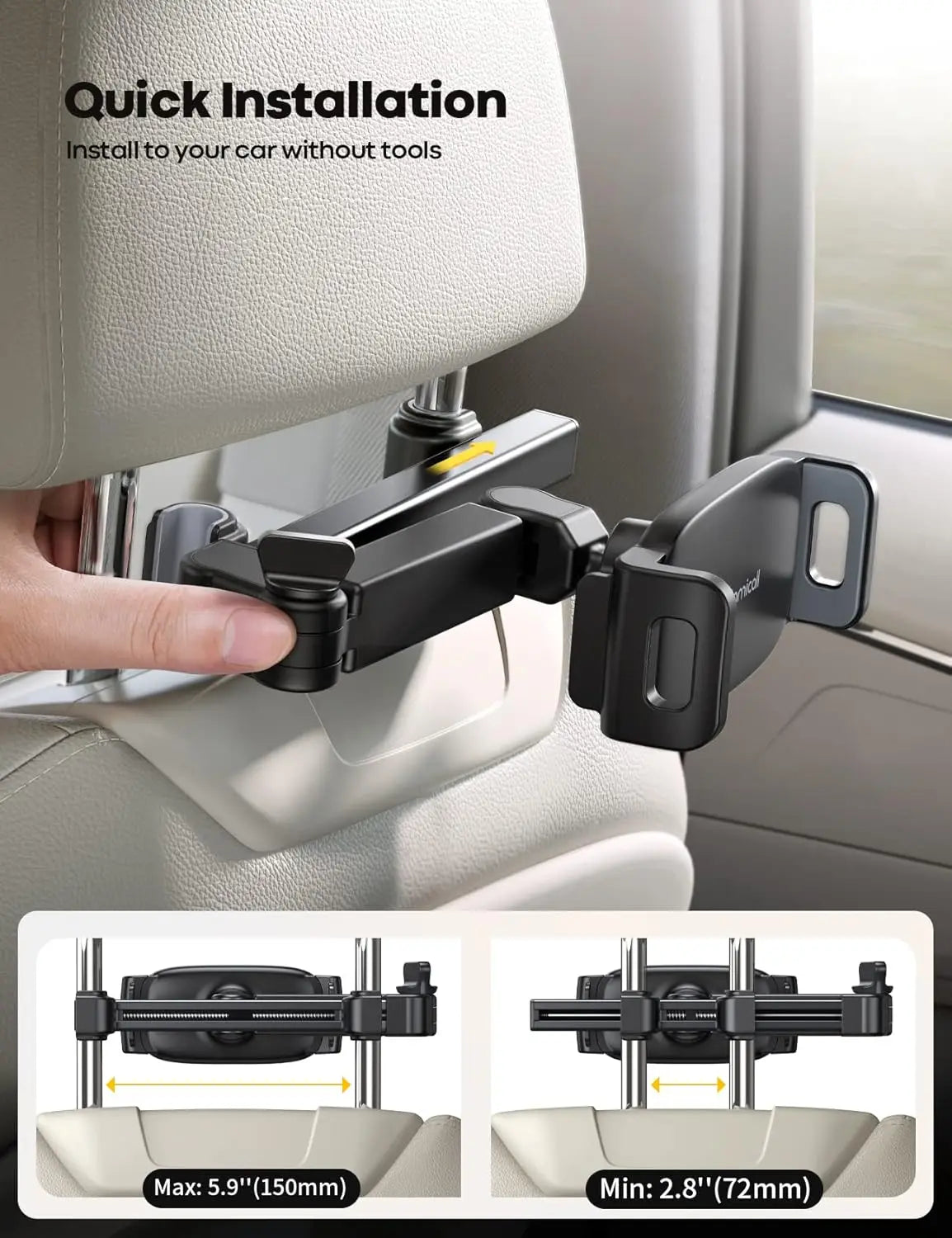 Car Headrest Tablet Holder