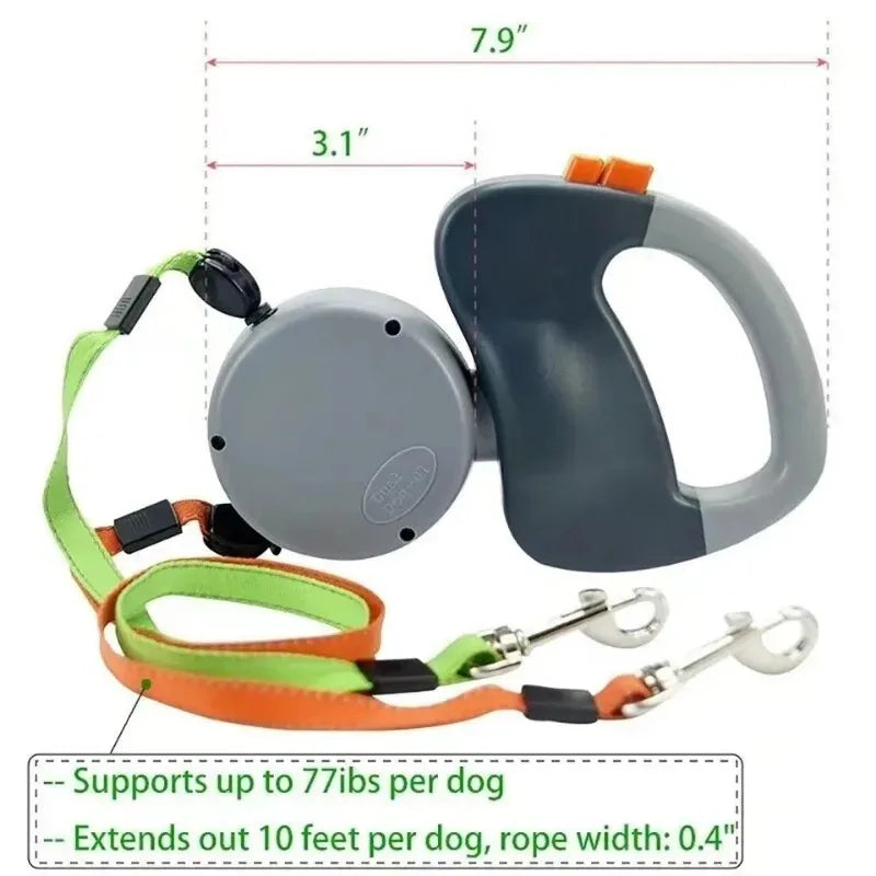 Leash for Two Dogs Pet Double-headed 3M